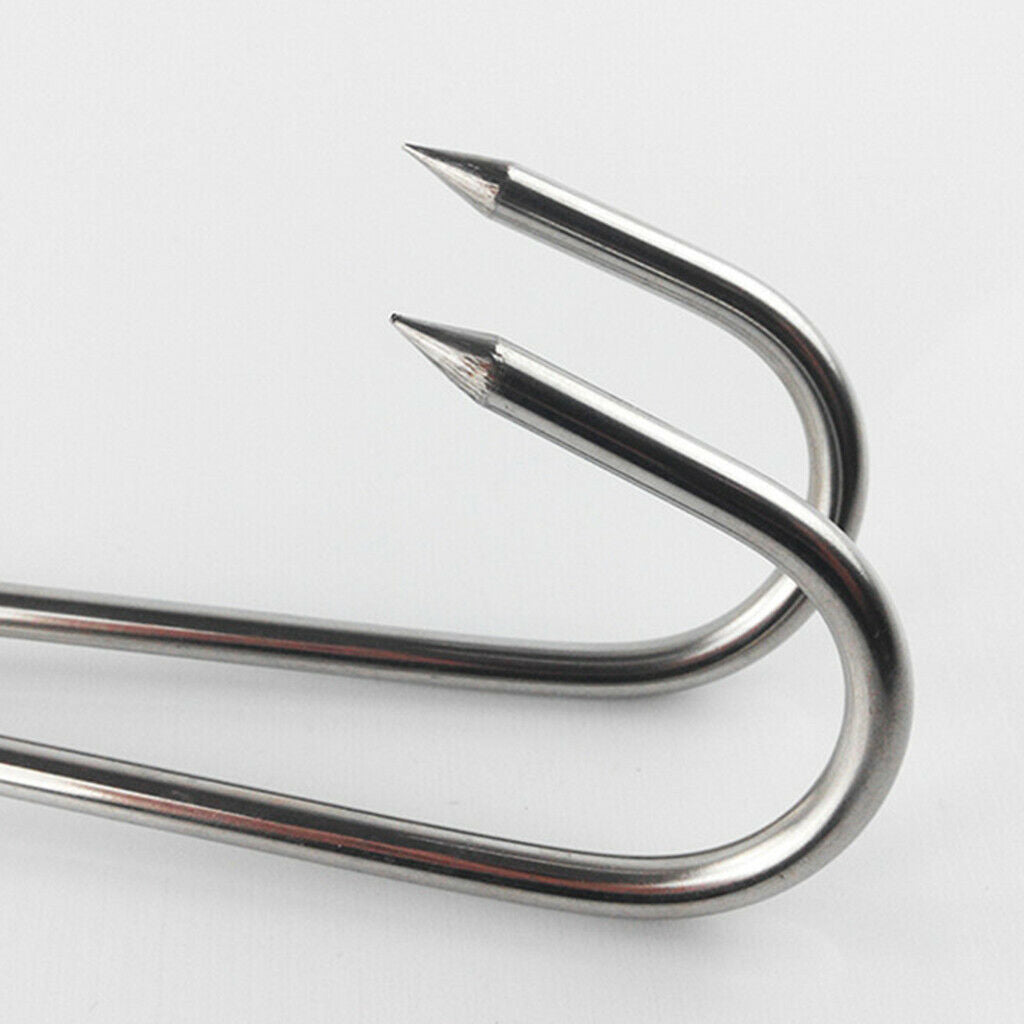 Set of 5 Stainless Steel Heavy Duty Hooks Chicken Processing BBQ Hook Tool