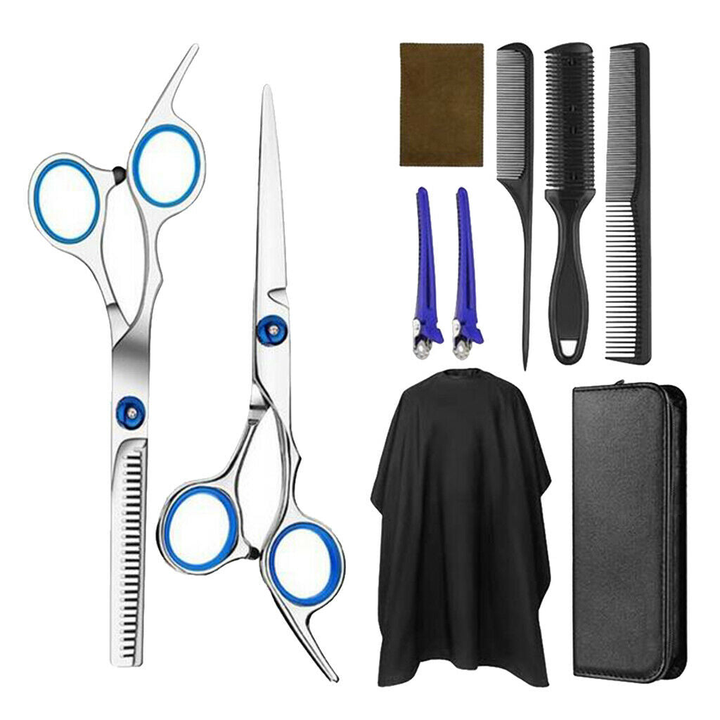 10Pcs Hair Cutting Scissors Kit with Accessories Scissors For Barber Salon