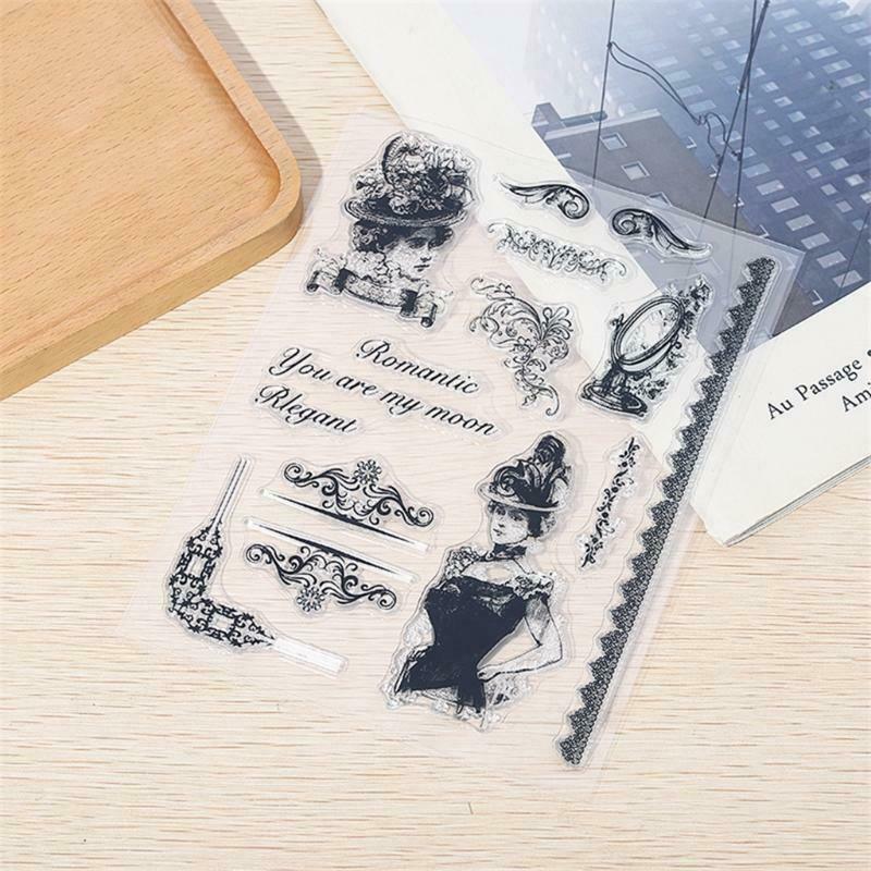 Lady Silicone Clear Seal Stamp DIY Scrapbooking Embossing Photo Album Decorative