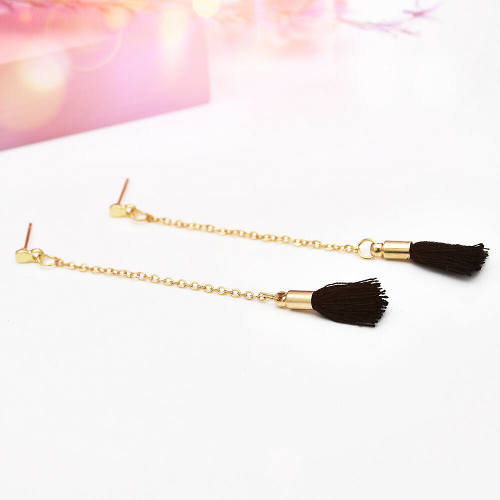 5Pairs/Set Boho Circle Geometry Tassel Earrings Women Stud Ear Earrings Jewelry