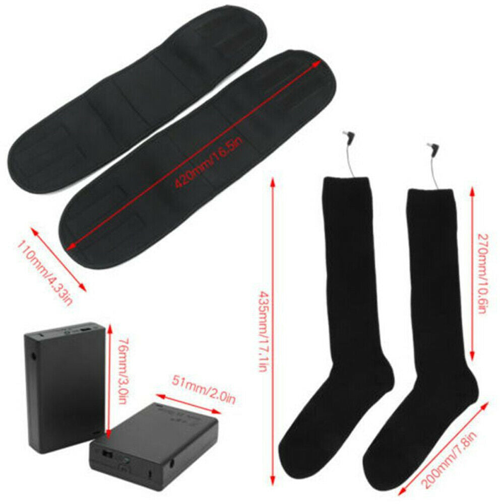 Electric Battery Heated Socks Unisex Cotton Thermal 3V Long Tube Foot Warmer