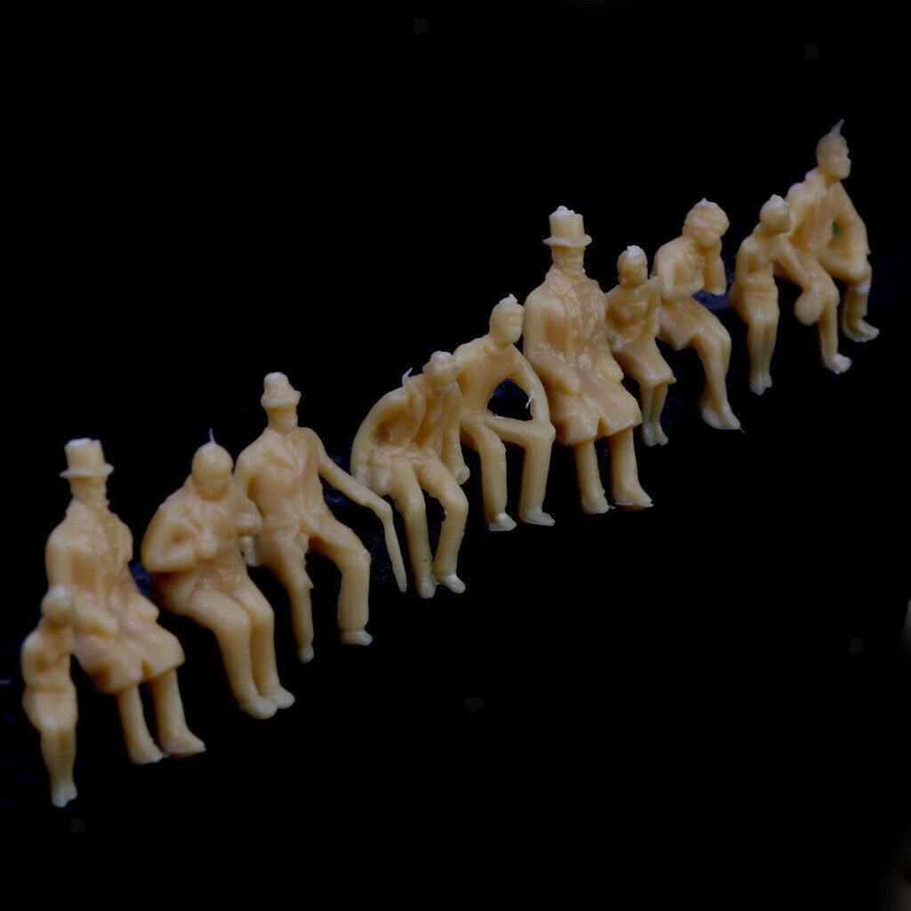 300 Pack 1/87 Unpainted Seated Figures Railway Landscape Microscopic Props