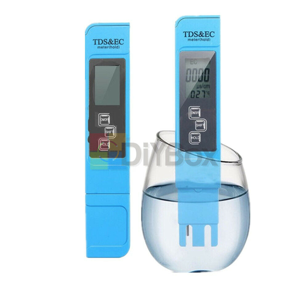 Blue EC-1 Water Quality Test Meter Digital Tool TDS & EC Temperature 0-9990 ppm