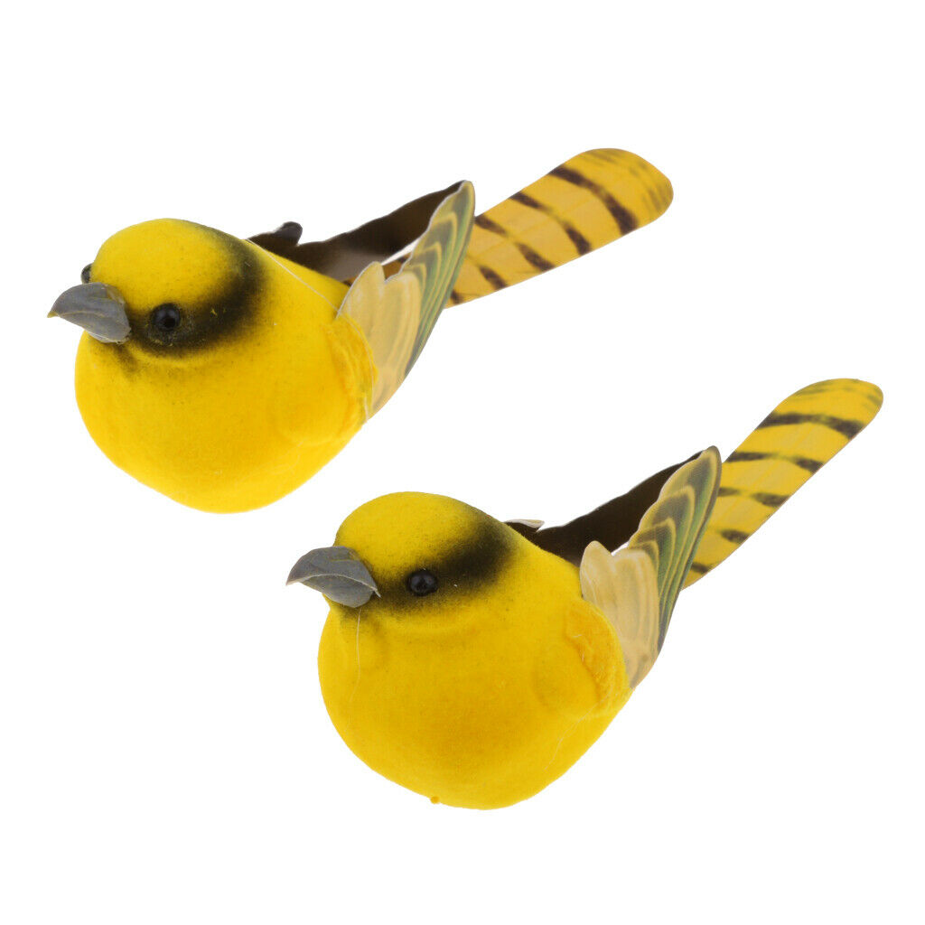 2Packs Realistic Decorative Artificial Foam Birds Home Garden DIY Decor