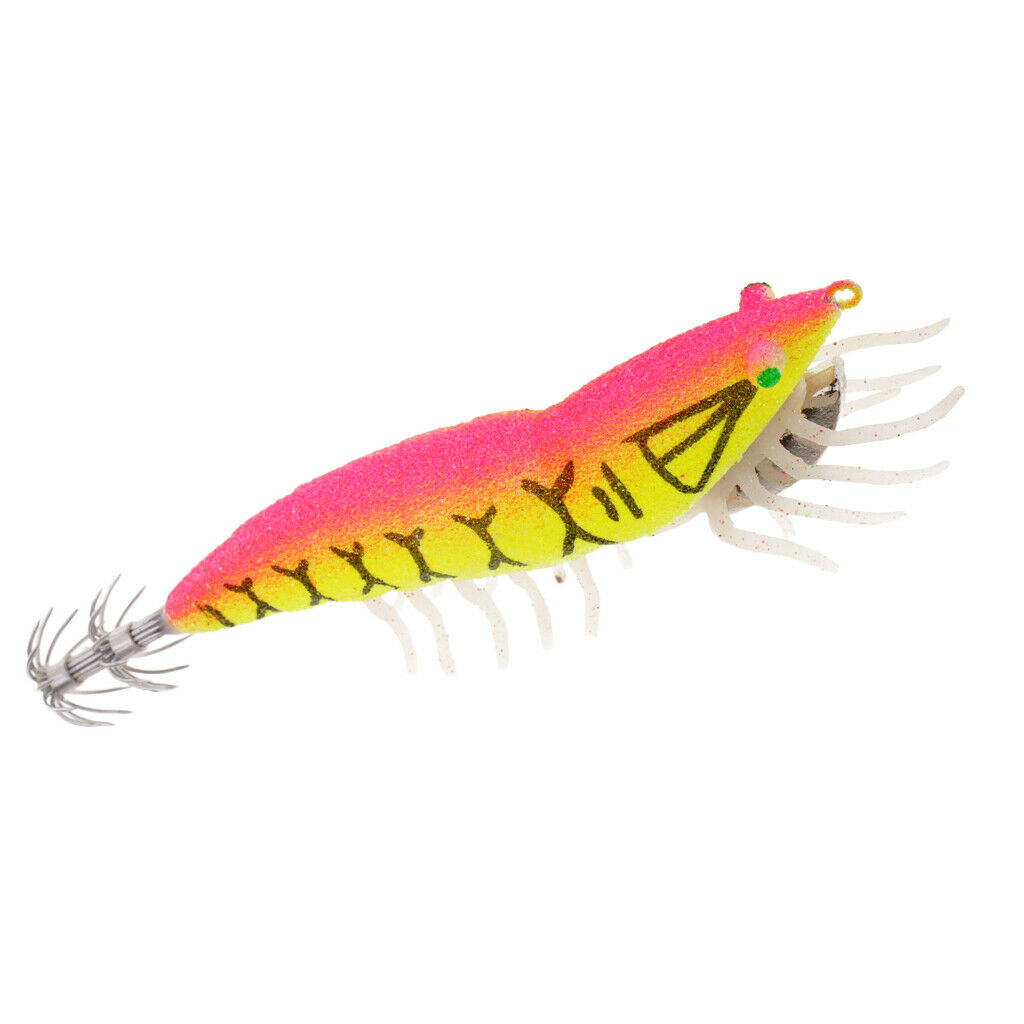 2pcs Luminous Shrimp Fishing Lures Squid Jig Hooks