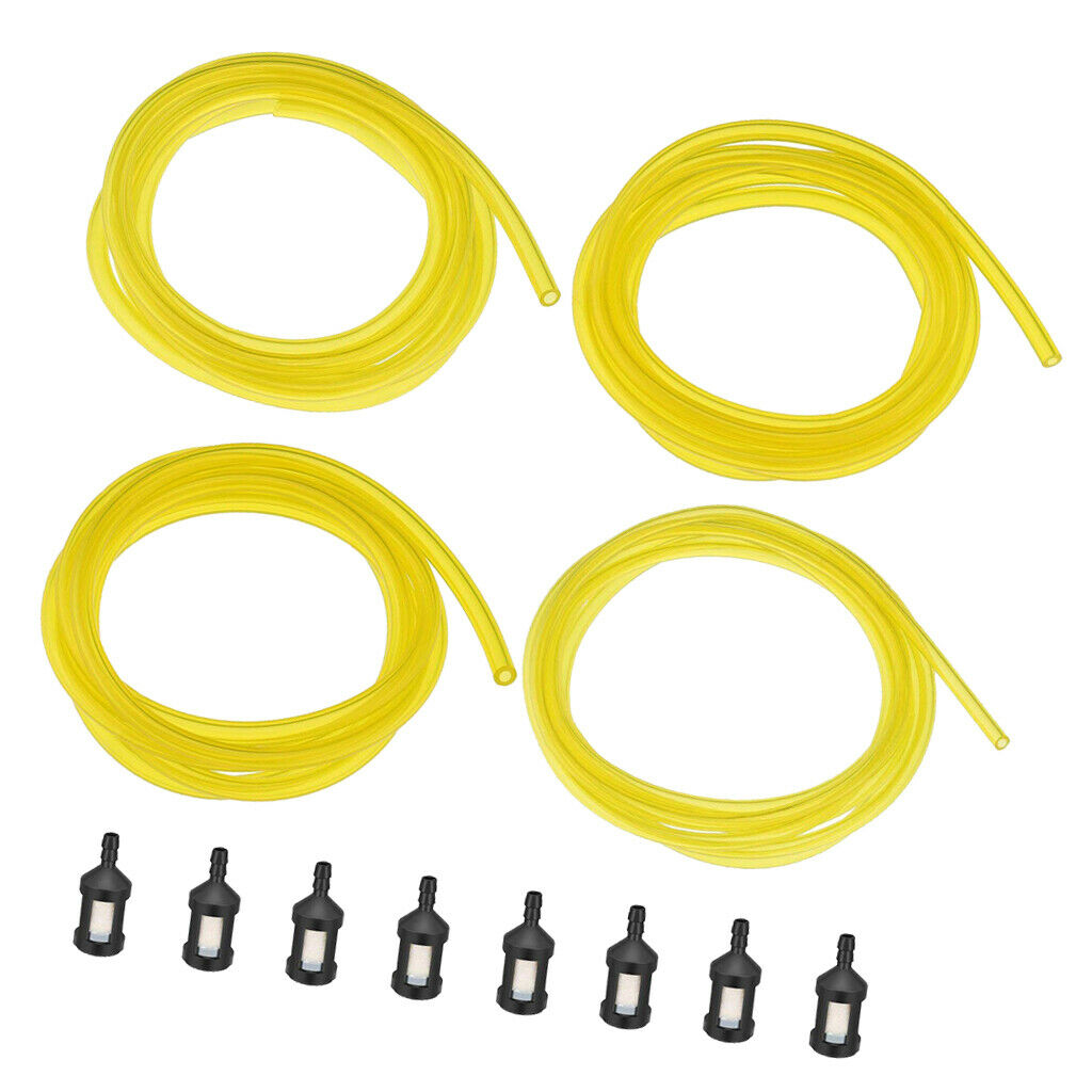 20-Feet Fuel Line Hose (4 Sizes) & 8Pcs Fuel Filters - Great Replacement set