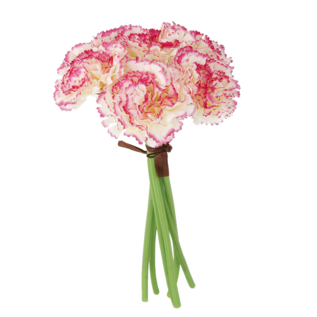 Bunch Artificial Silk Flower 6 Single Carnation For Bouquet Wedding Decor #9