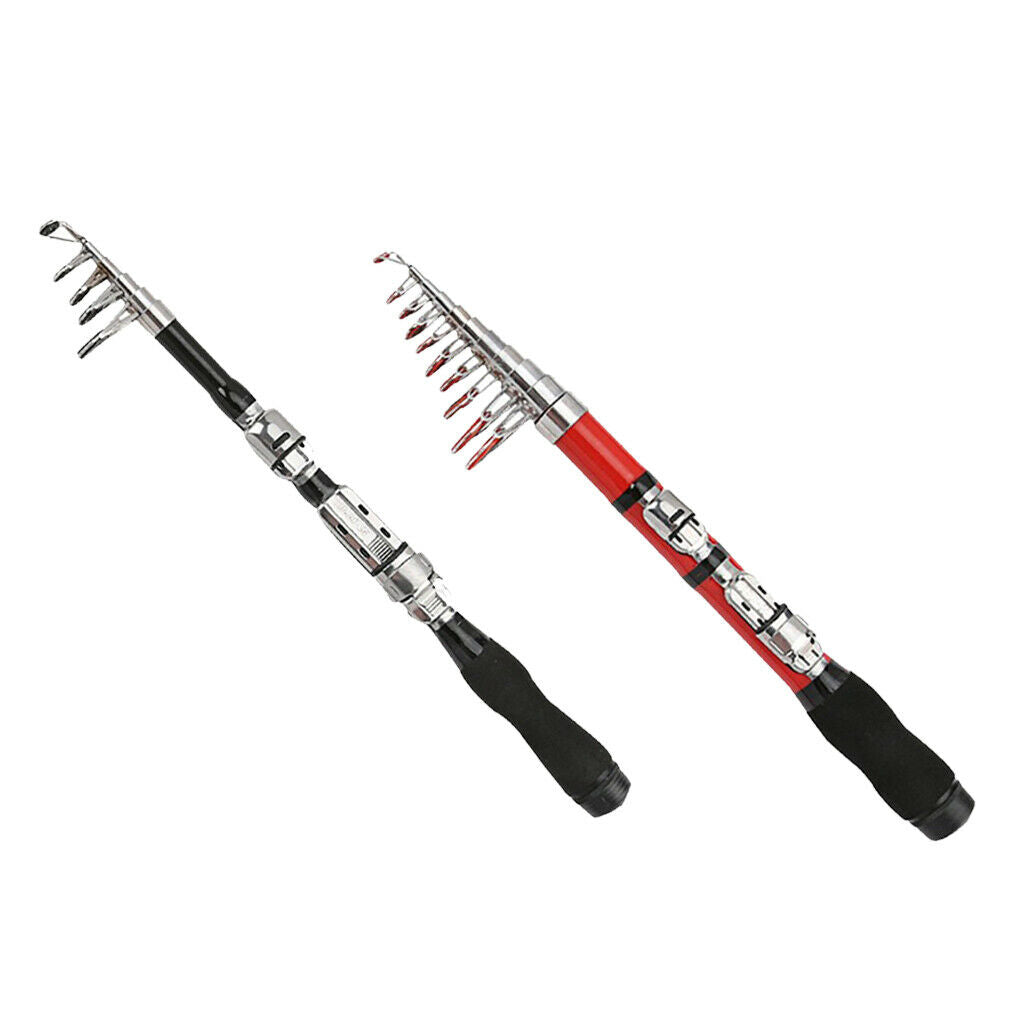 2Pc 1m Travel Telescopic Fishing Rod Collapsible   Pole for Saltwater Sea