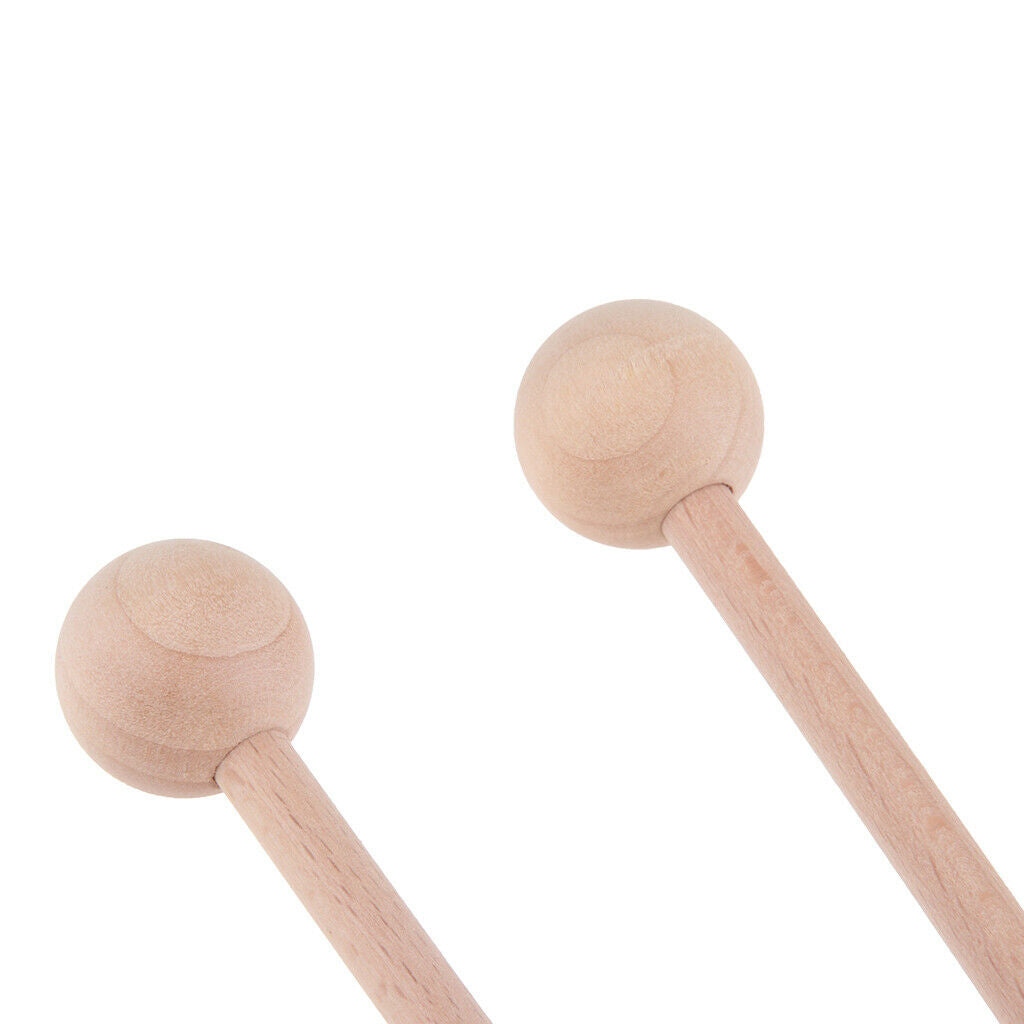 2 Pair Wooden Burr-free Long Mallets Percussion Sticks Musical Instruments for