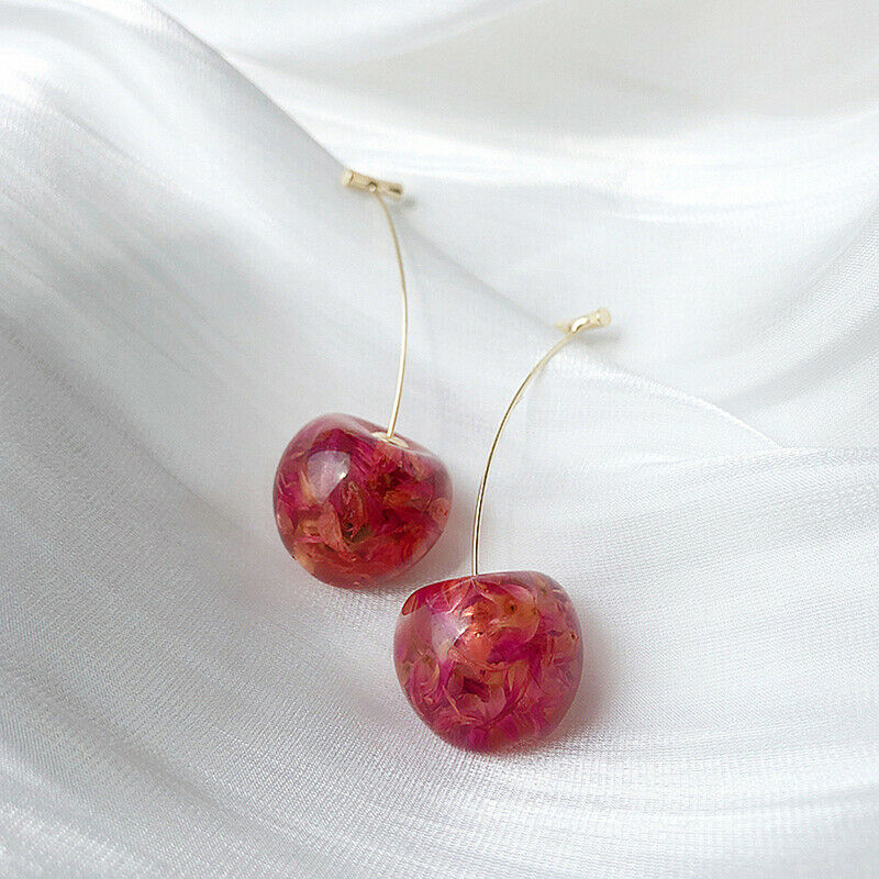 2021 Fashion Women Earrings Contracted Sweet Cherry Modelling Long Earrings