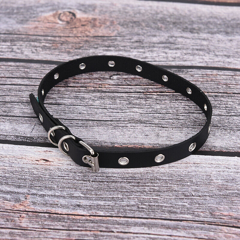 Women Punk Gothic Leather Choker Necklace Sexy Collar Neck Ring Jewelry G-PN.DD