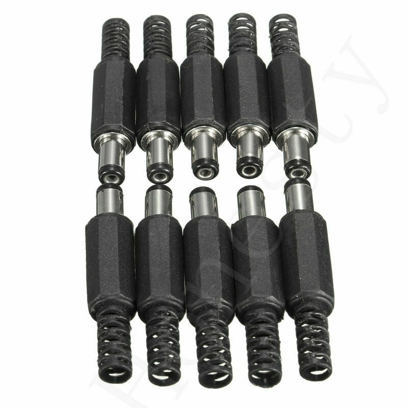 40Pcs 5.5 x 2.1mm Male Solder DC Power Barrel Tip Plug Jack Straight Connectors
