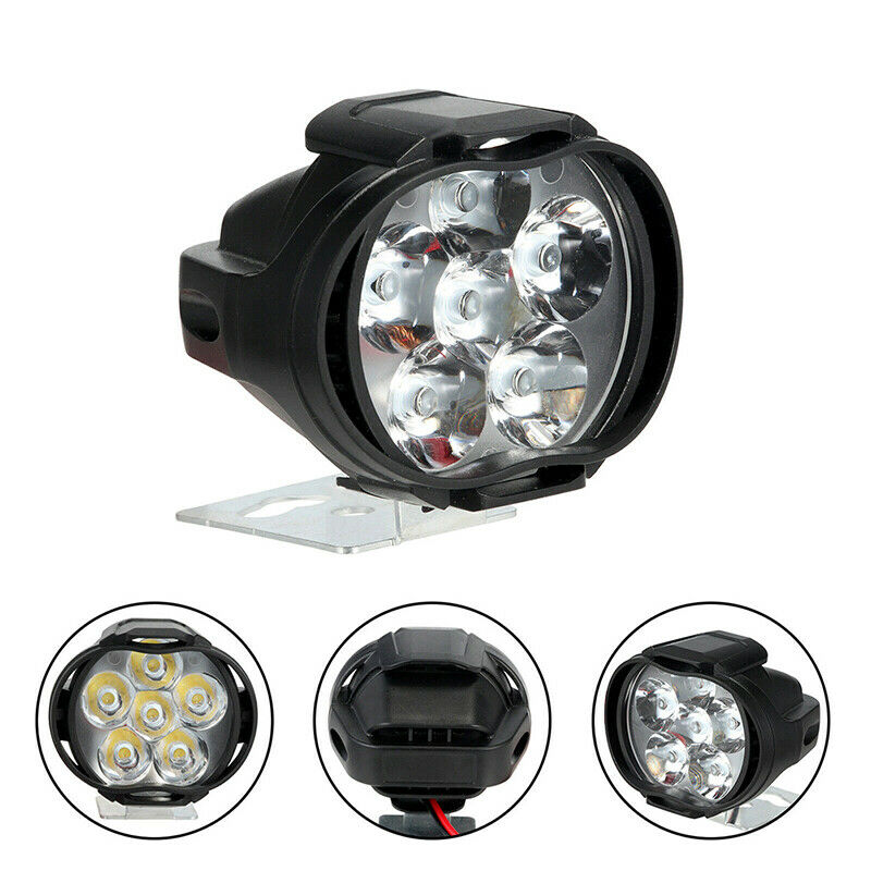 2Pcs 6LED White Motorcycle Headlight Spot Light DRL Driving Fog Lamp WaterpDD