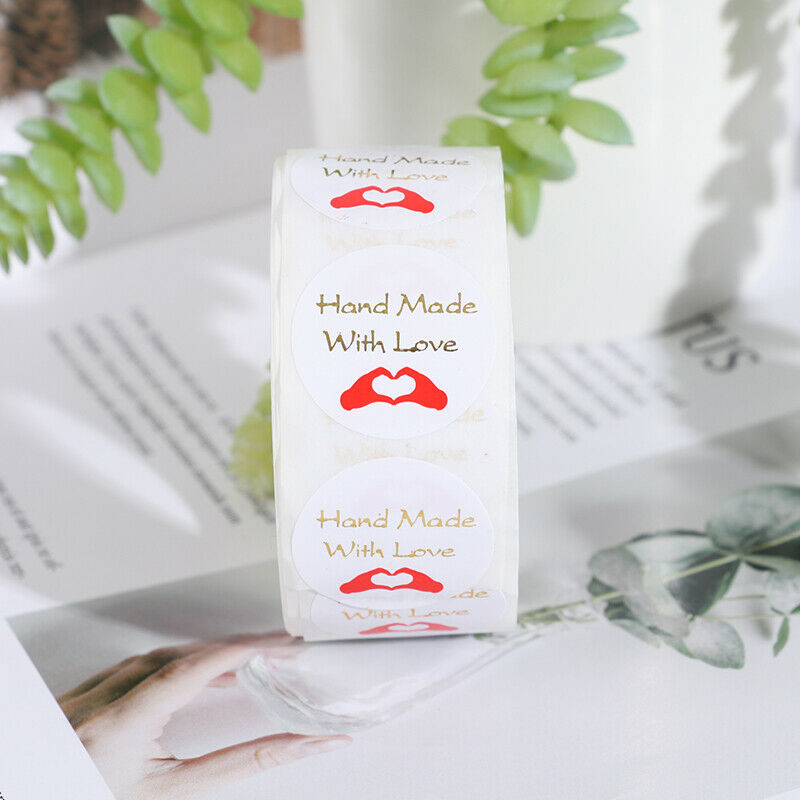 500pcs Hand Made With Love Stickers Scrapbooking for Package Seal Labels .l8