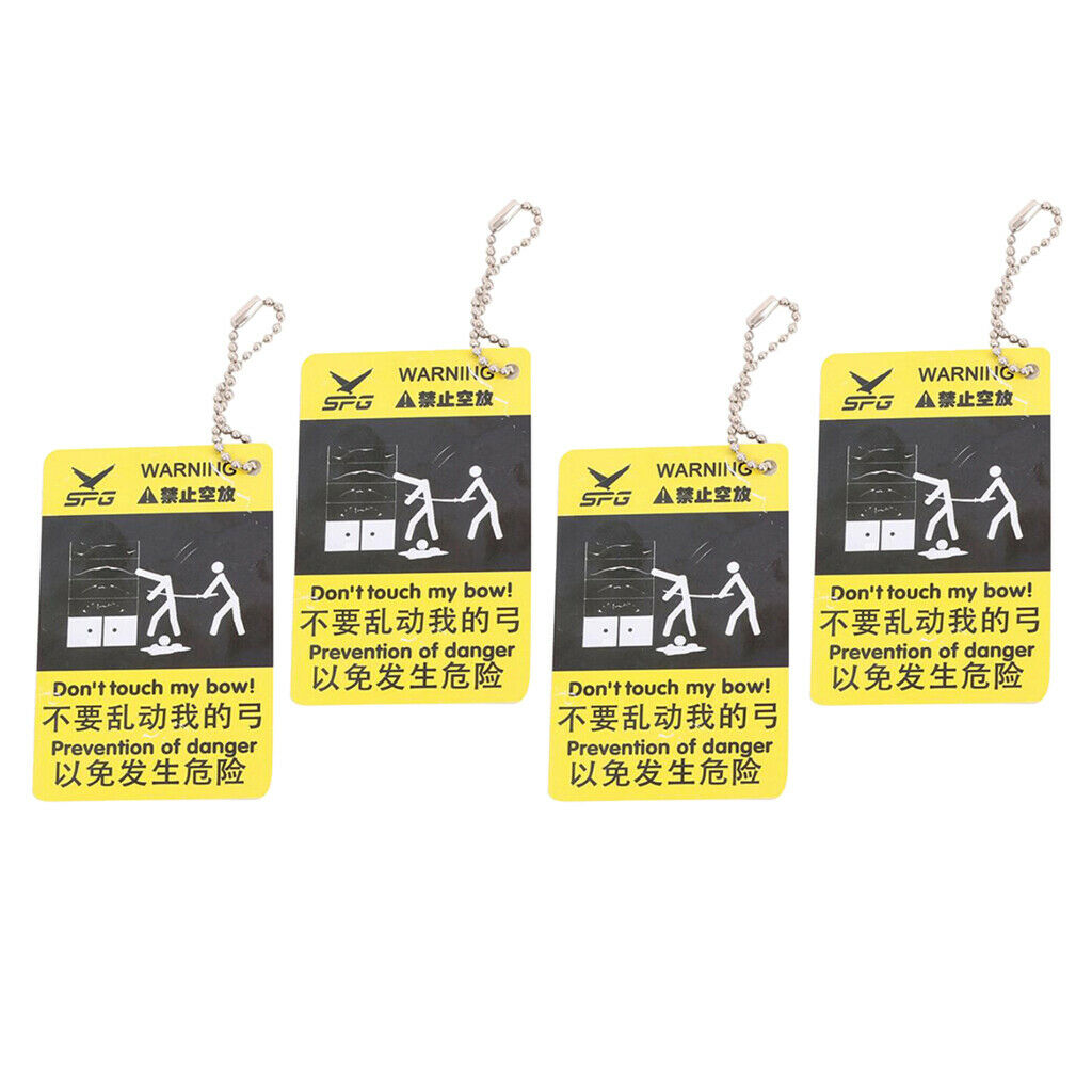 4Packs Yellow Archery Warning Cards Warning Mark Long-lasting Glossy-Finish