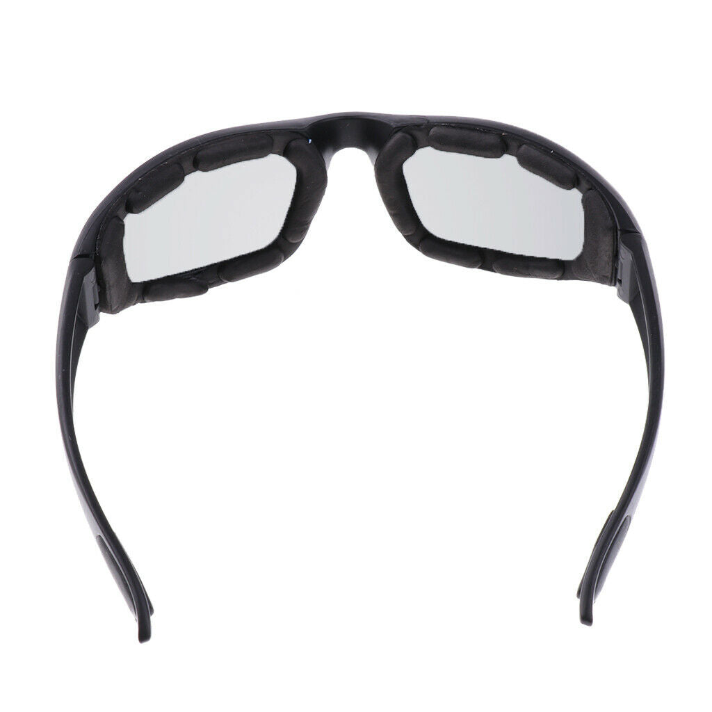 3 Pairs Padded Motorcycle Goggles Riding Glasses with Clear, Smoke, and Yellow