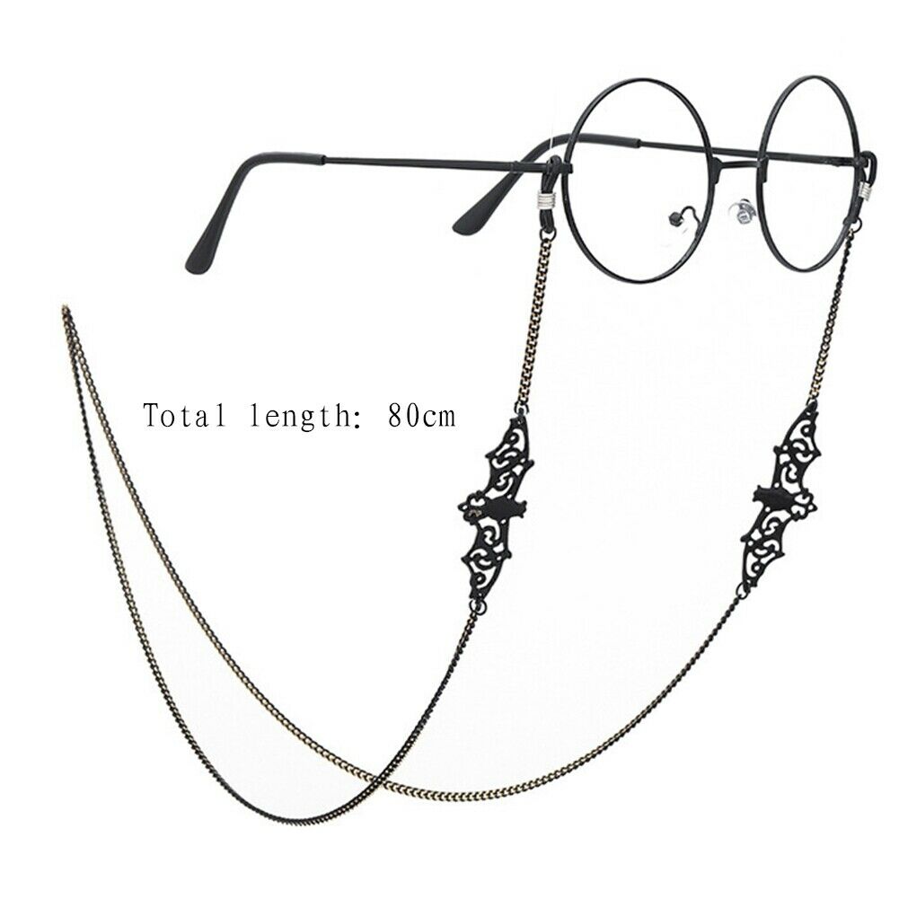 Black Bat Glasses Chain Lanyard Sunglasses Non-slip Cord Strap Spectacles Holder