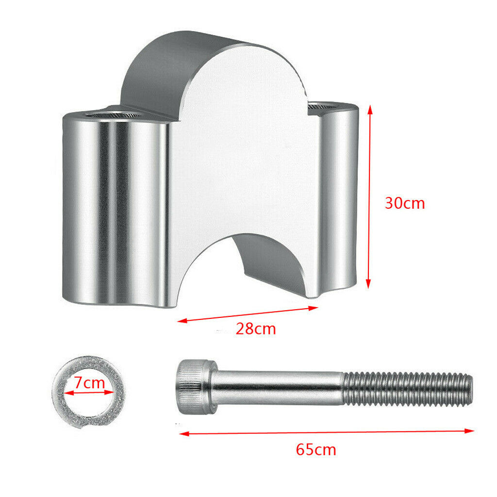 2x Universal Motorcycle Dirt Bike ATV Handlebar Riser Clamp Aluminum 28mm Plated