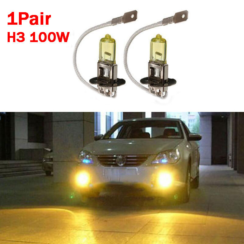 2X LED Headlight Fog Light Bulbs Xenon HID Yellow Direct Replacement Bulbs Lamp