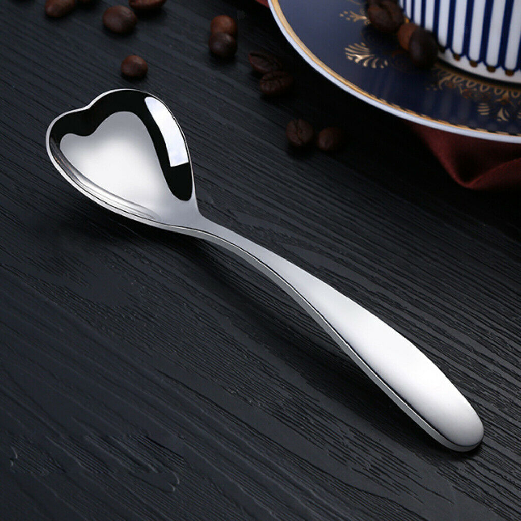 Creative Cute Heart-Shaped Stainless Steel Soup Spoon Stirring Scoop 14.5cm
