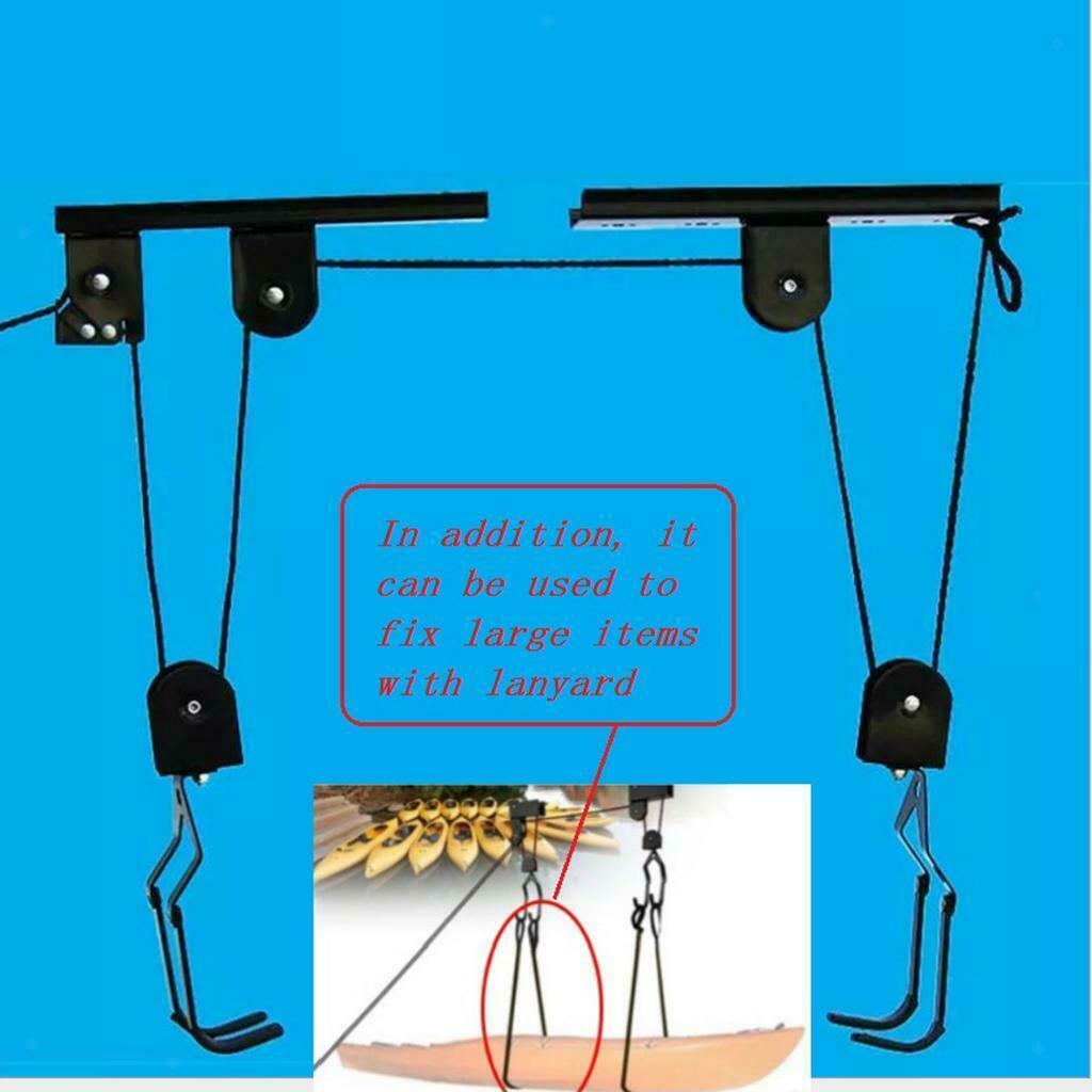 88lbs Capacity Ceiling Mounted Bike Bicycle Lift Storage Hang Holder Garage