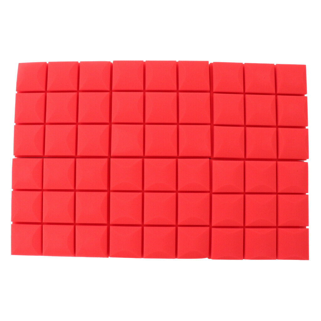 6 Pcs Sound Absorption Foam Panel Studio Soundproofing Foam for KTV Red