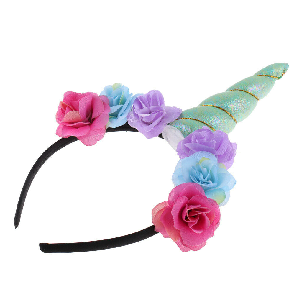 Lovely Unicorn Horn Flower Headwear Party Headpiece Prop Accessories