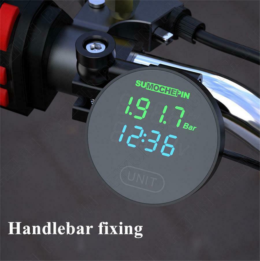 Motorcycle Tire Pressure Temperature Monitoring Alarm System TPMS w/ Sensors