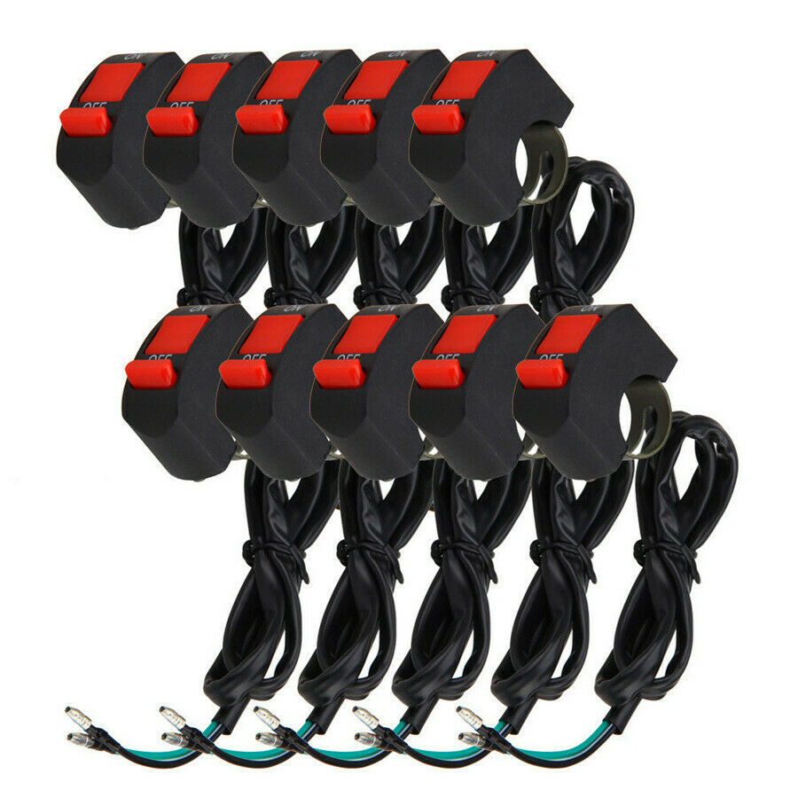 10pcs 7/8'' Motorcycle ON OFF Switch Handlebar Headlight LED Light Light Switch