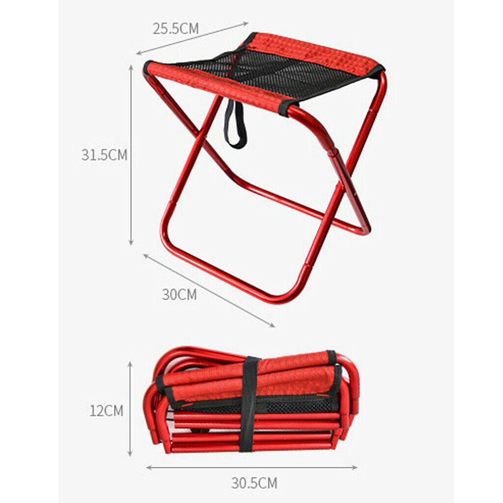 Portable Folding Stool Chair for Outdoor Camping Fishing Beach red