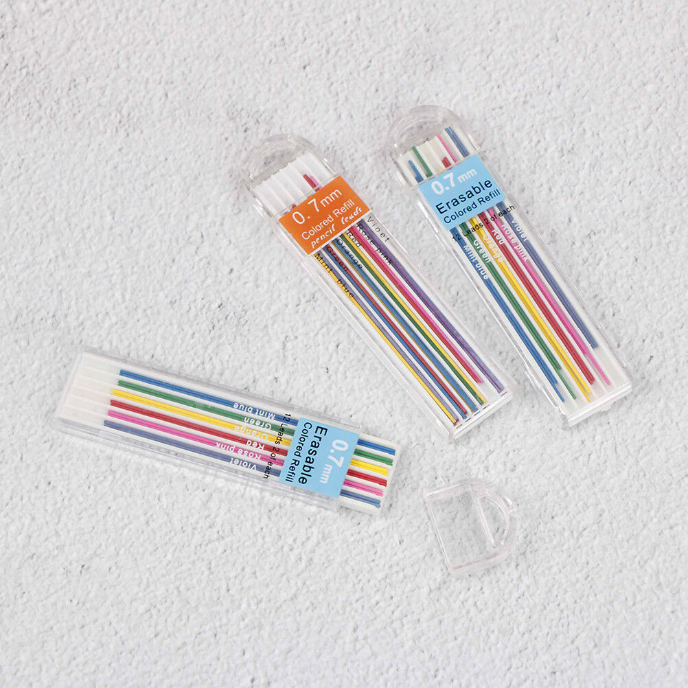 3 Boxes 0.7mm Colored Mechanical Pencil Refill Lead Erasable Student Stati.l8