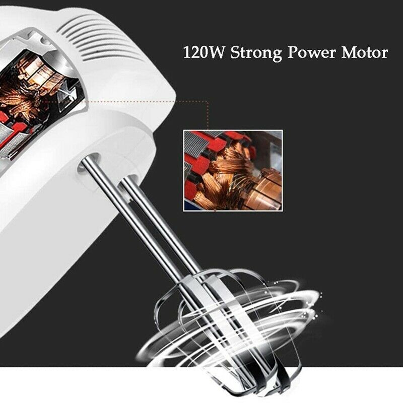Hand Mixer Electric Whisk with 5 - Speed Adjustment Function Food Stand Mix K4Q7
