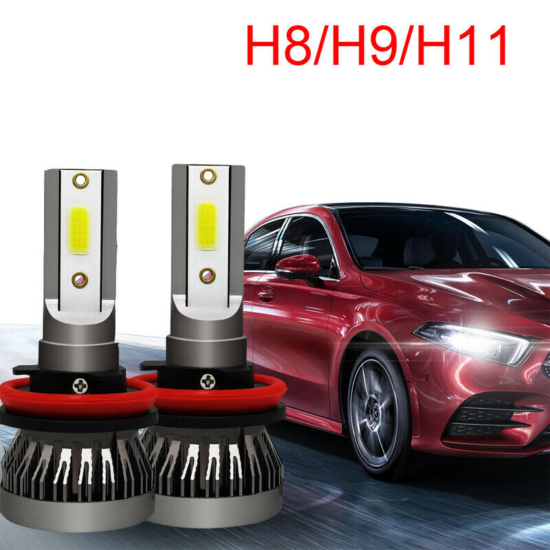 2PCS H9/H8/H11 CREE LED Headlight 255000LM Beam Bulb 6000K HID Car Fog Light Kit
