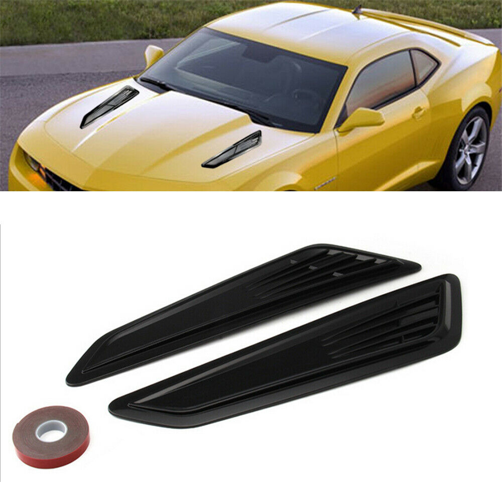 2x Car Air Flow Intake Hood Vent Bonnet Cover Decorative Trim Black Accessories