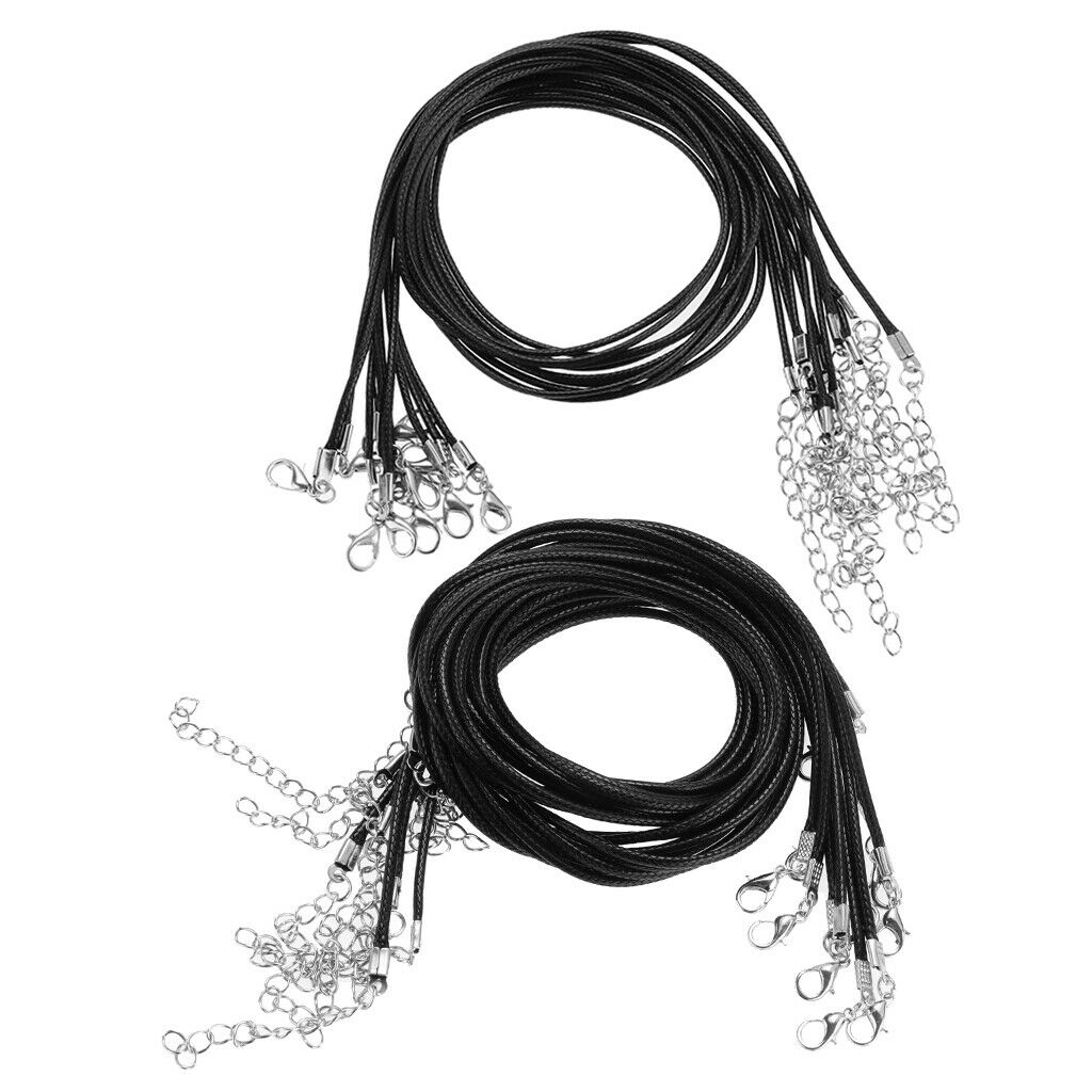 20Pcs Waxed Cotton Cord for Necklace Making with Lobster Clasp Jewelry Craft