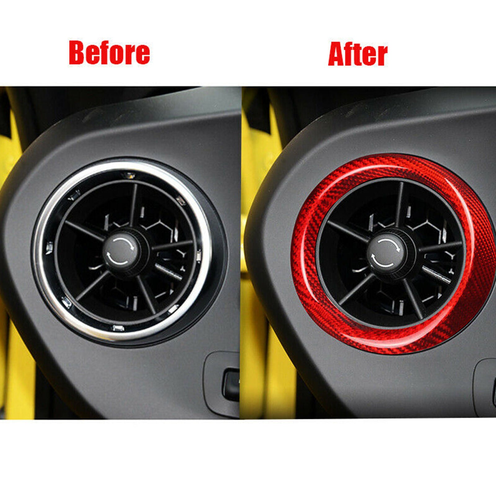Real Carbon Fiber Air Vent Outlet Cover Trim For 2016-2021 Chevrolet Camaro