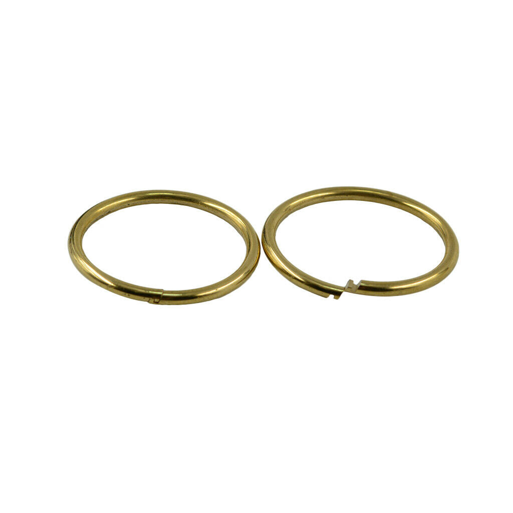 10pcs 40mm Brass Round Auto Lock Snap Clip DIY Key Rings