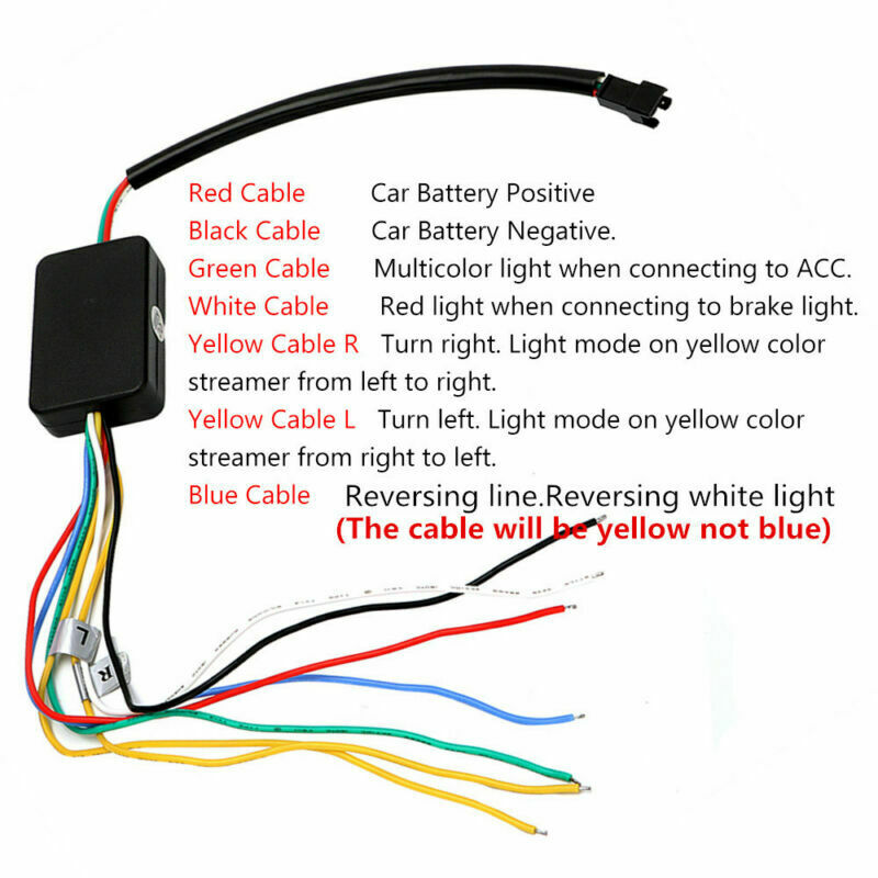 47" RGB LED Car SUV Rear Trunk Strip Back-up Tailgate Brake Drive Signal Lights
