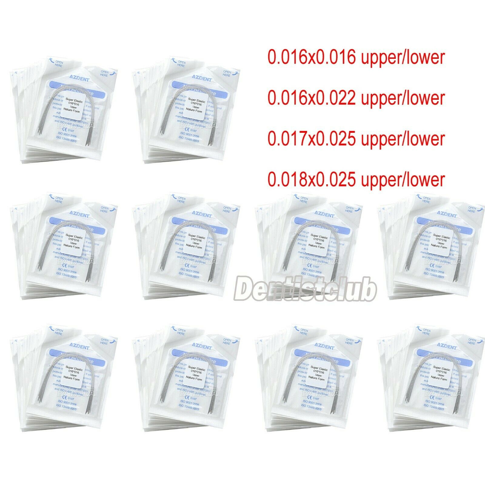 100X AZDENT Dental Orthodontic Niti Super Elastic Rectangular Arch Wire Natural
