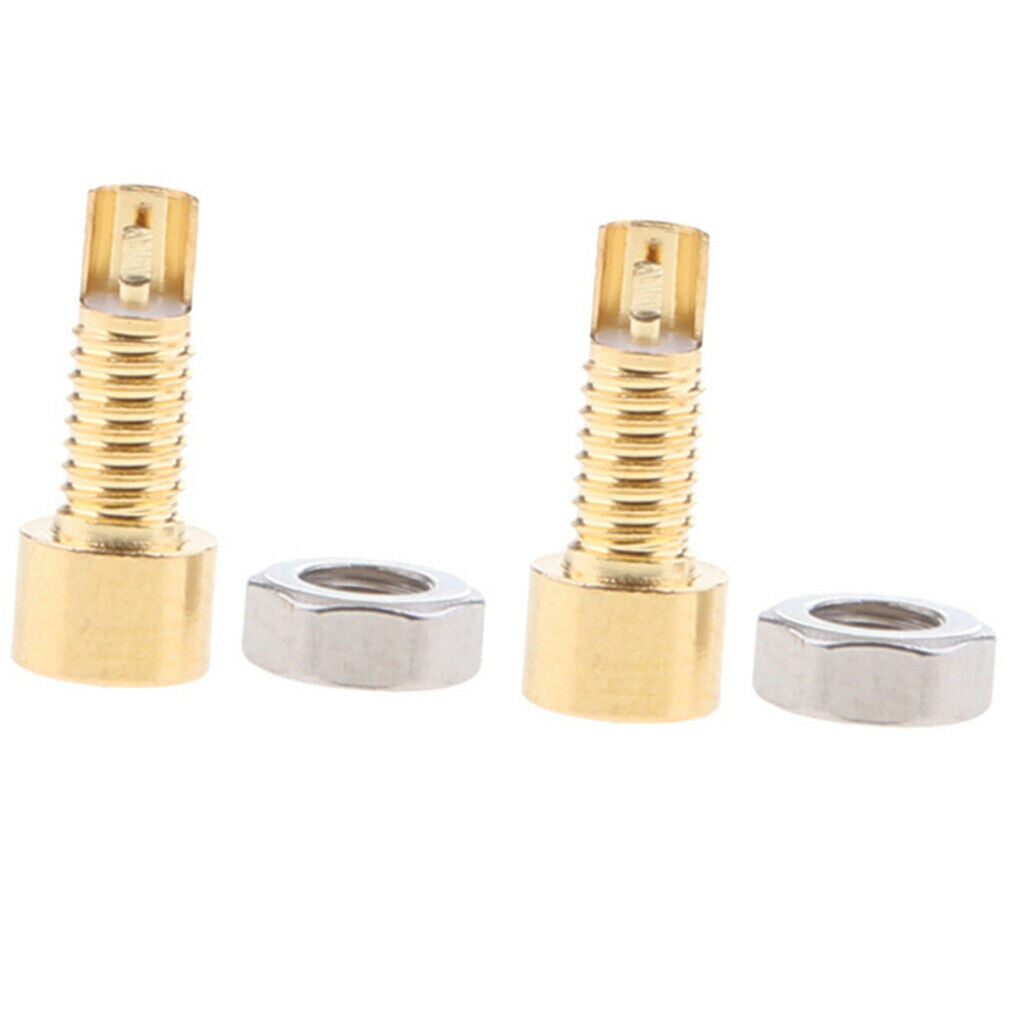 2Pieces MMCX Plug Female Straight Connector Screws Headphone Copper Plated Nuts