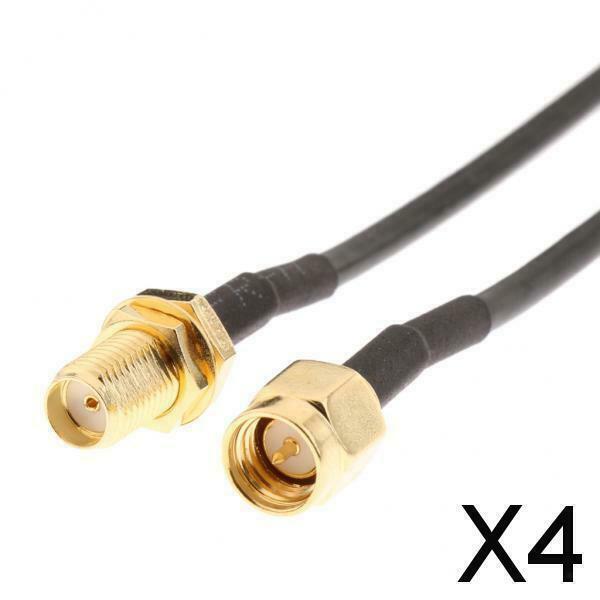 4X 9.8FT Low Loss Coaxial Extension Cable (50 Ohm) - RP-SMA Male to RP-SMA