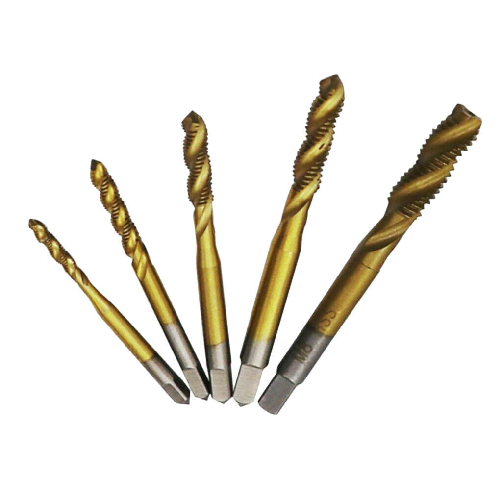 5 Pieces 6542 High Speed Metal M3 M4 M5 M6 M8 Hand Screw Thread Tap Set