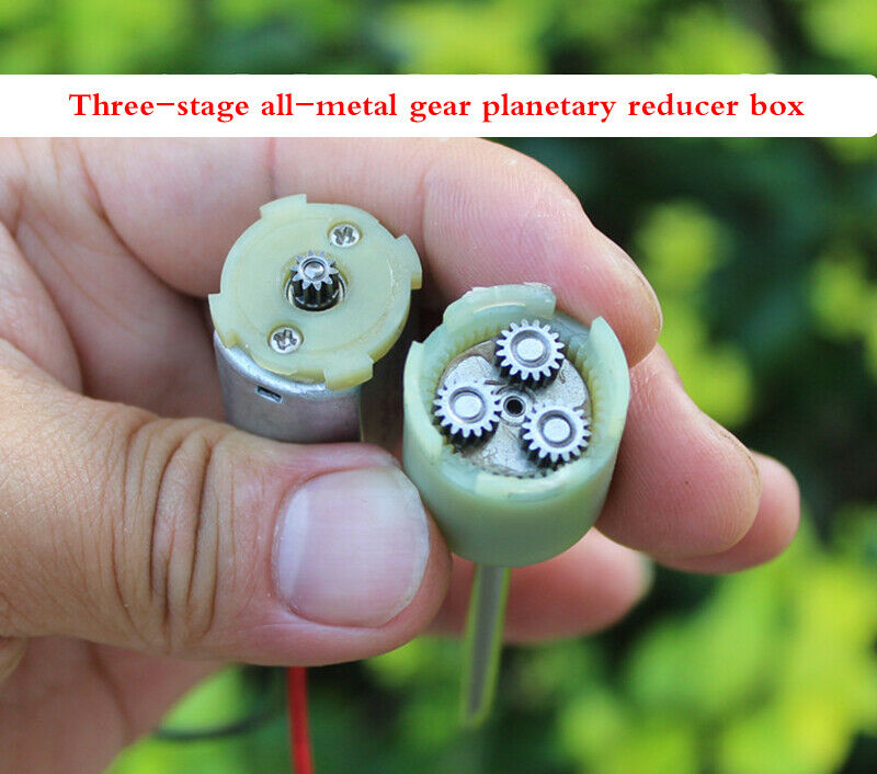 DC 12V long shaft planetary gear reducer motor with wire suitable for 5V-12V