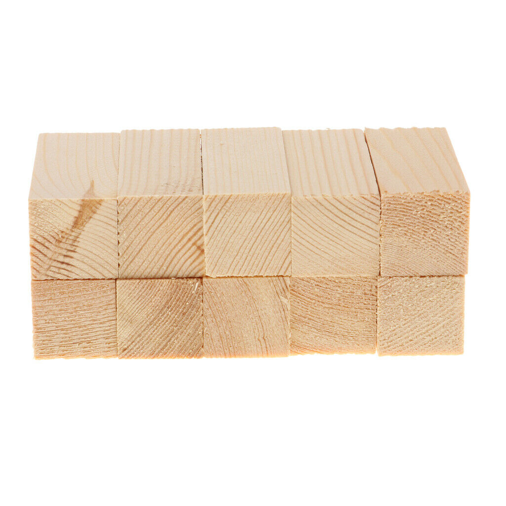 10Pc Balsa Wood Blocks Rods (5cm) Height for DIY Wood Craft Woodworking Modeling