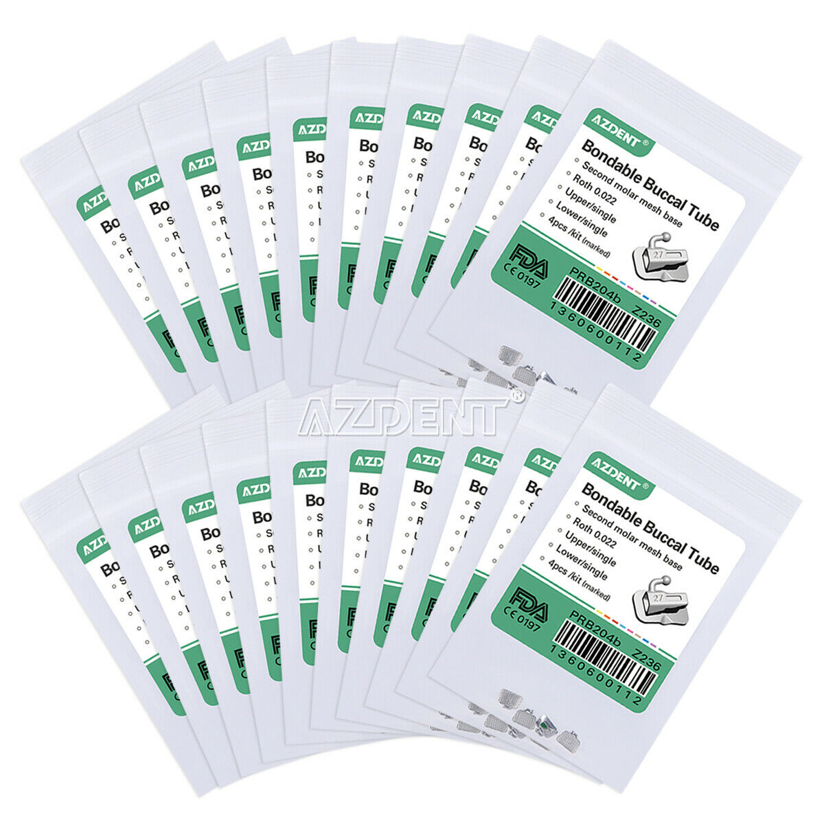 200 X Dental Orthodontic Buccal Tube 2nd Molar Roth.022 Bondable Non-Convertible