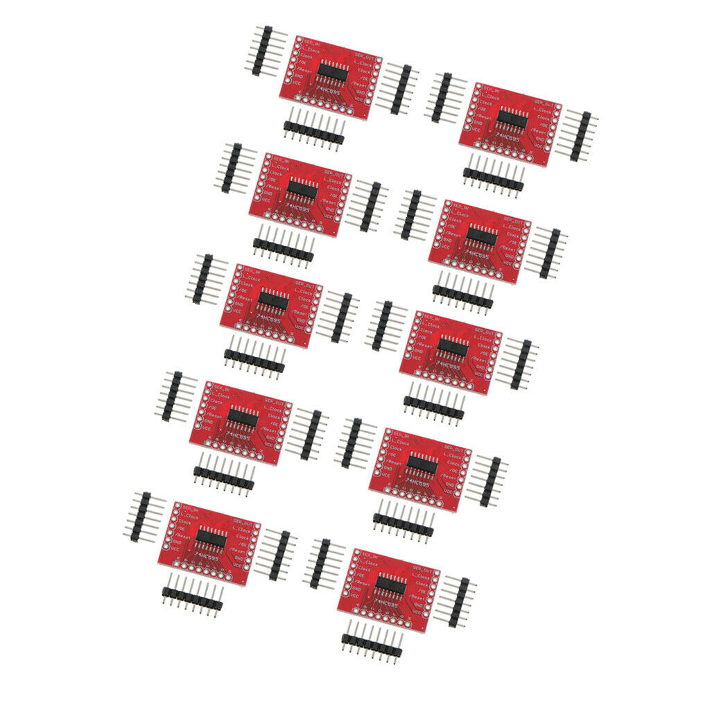 10X Plastic 74HC595 Register Board Breakout IC Standard 0.1" Spaced Headers