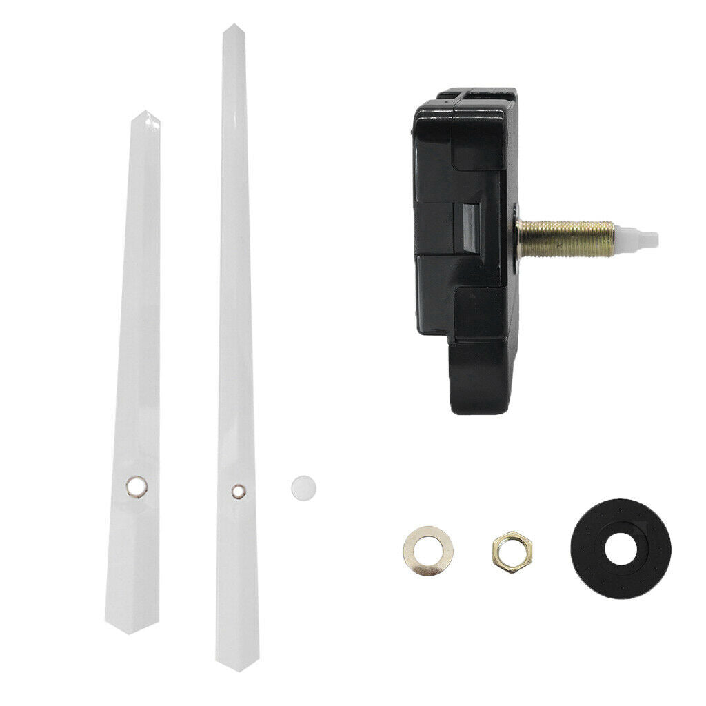 Quartz Wall Clock Mechanism Movement DIY Repair Parts Kit Long White Hands