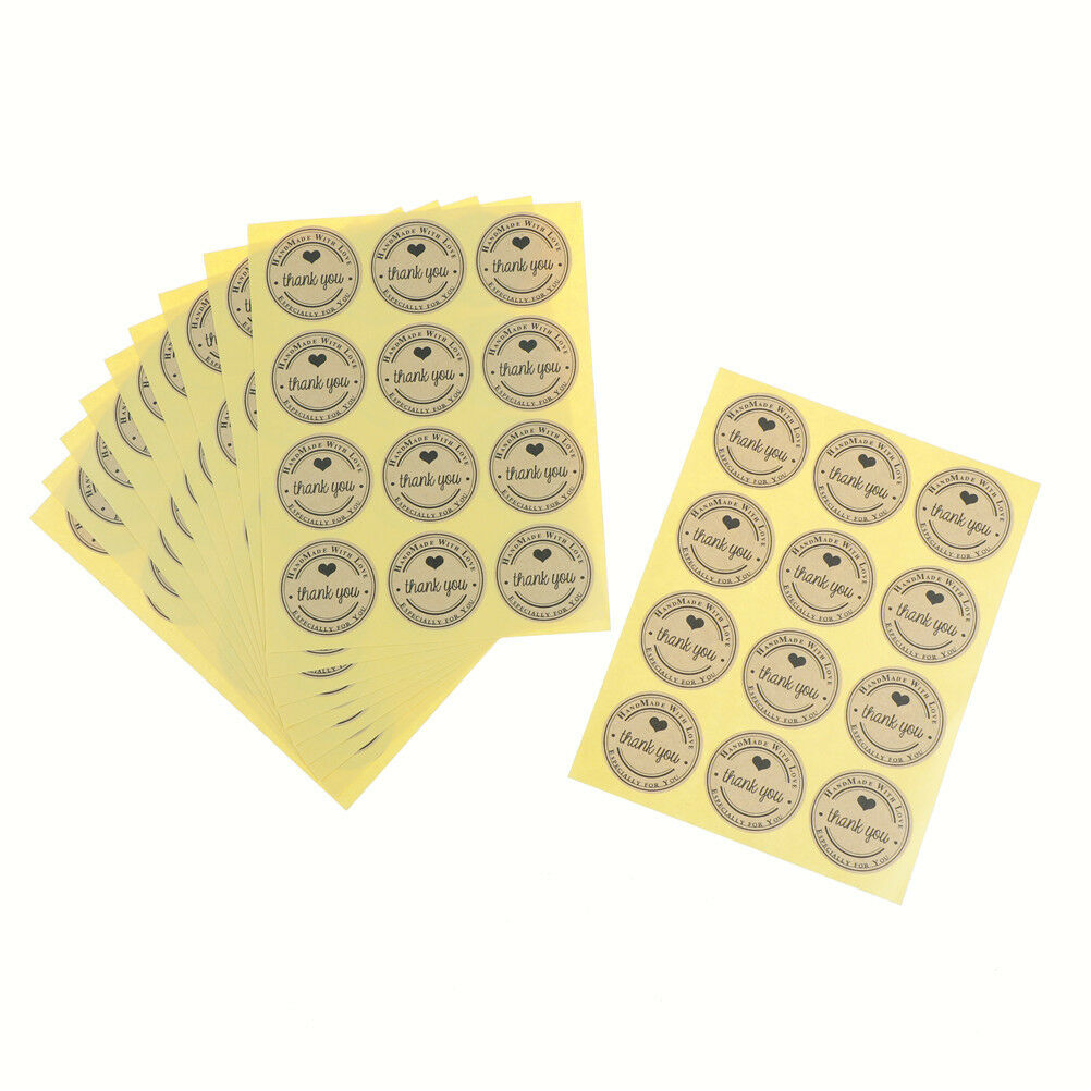 120X Thank you Kraft Seal Stickers Paper Label for DIY Gift Cookie Packagi.l8