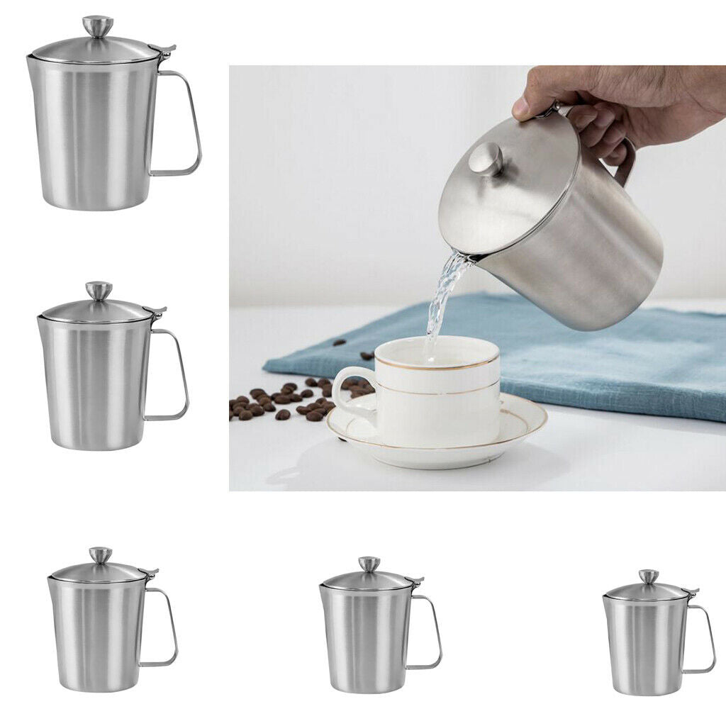 Stainless Steel Creative Coffee Tea Mug Cup with Lid and Graduation 500ml