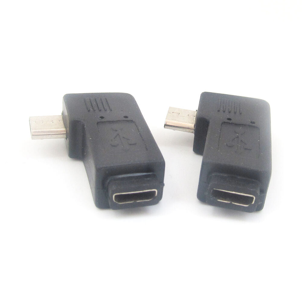 10pcs Micro USB 5Pin Male To Female Right Angle 90D Extension Adapter Connector